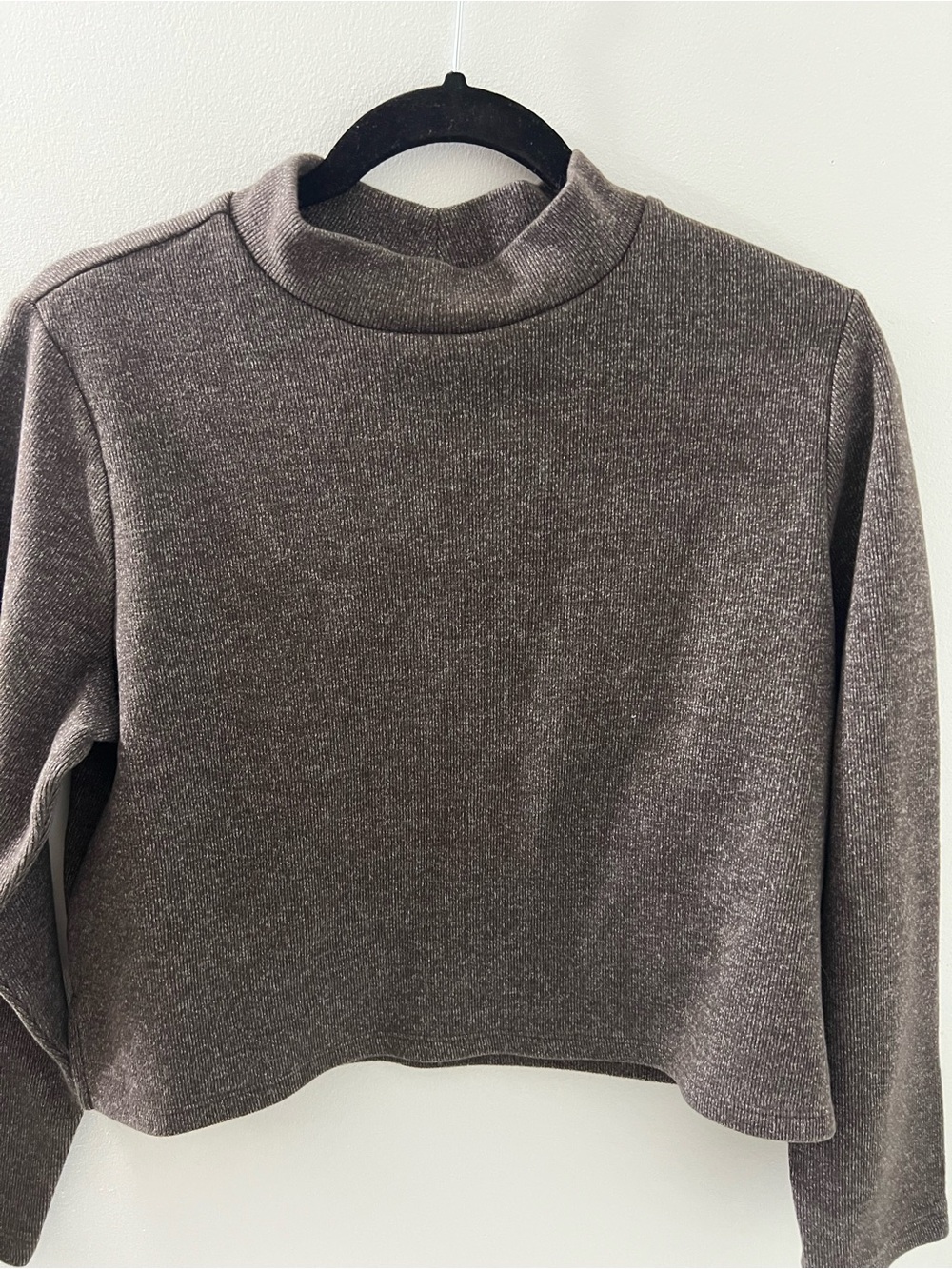 Old Navy Cropped Mock Neck Sweatshirt - Brown - Picture 2 of 9